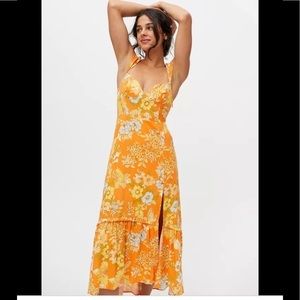 UO Siren Dress in Orange Floral